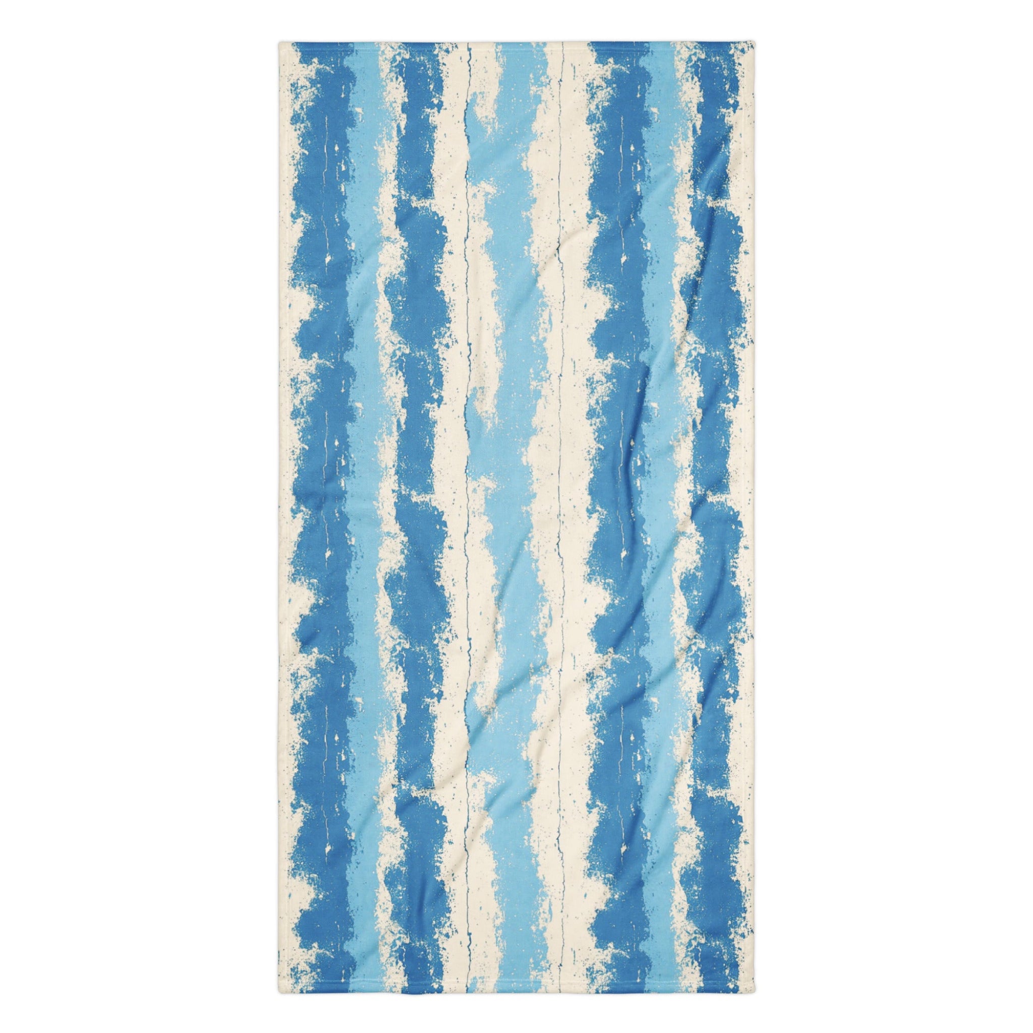 Blue and White Beach/Bath Towel with white back ground
