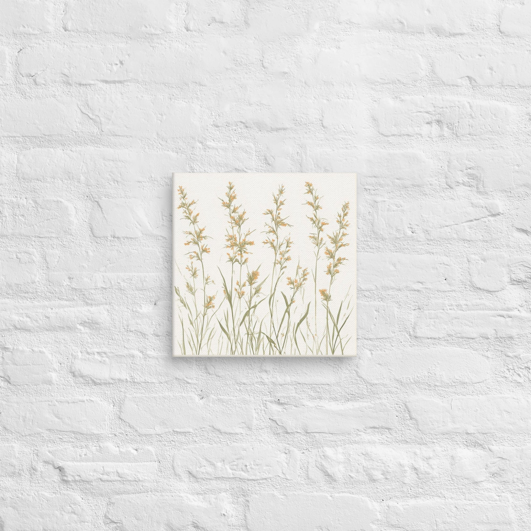 Canvas print of floral design on a textured white wall
