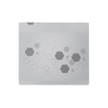 Mouse pad with a geometric pattern on a white background. 