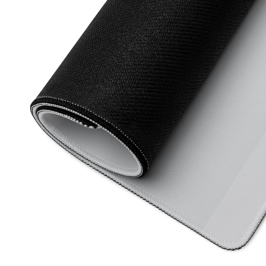 Two textured mouse pads, one black and one beige, on a white background.