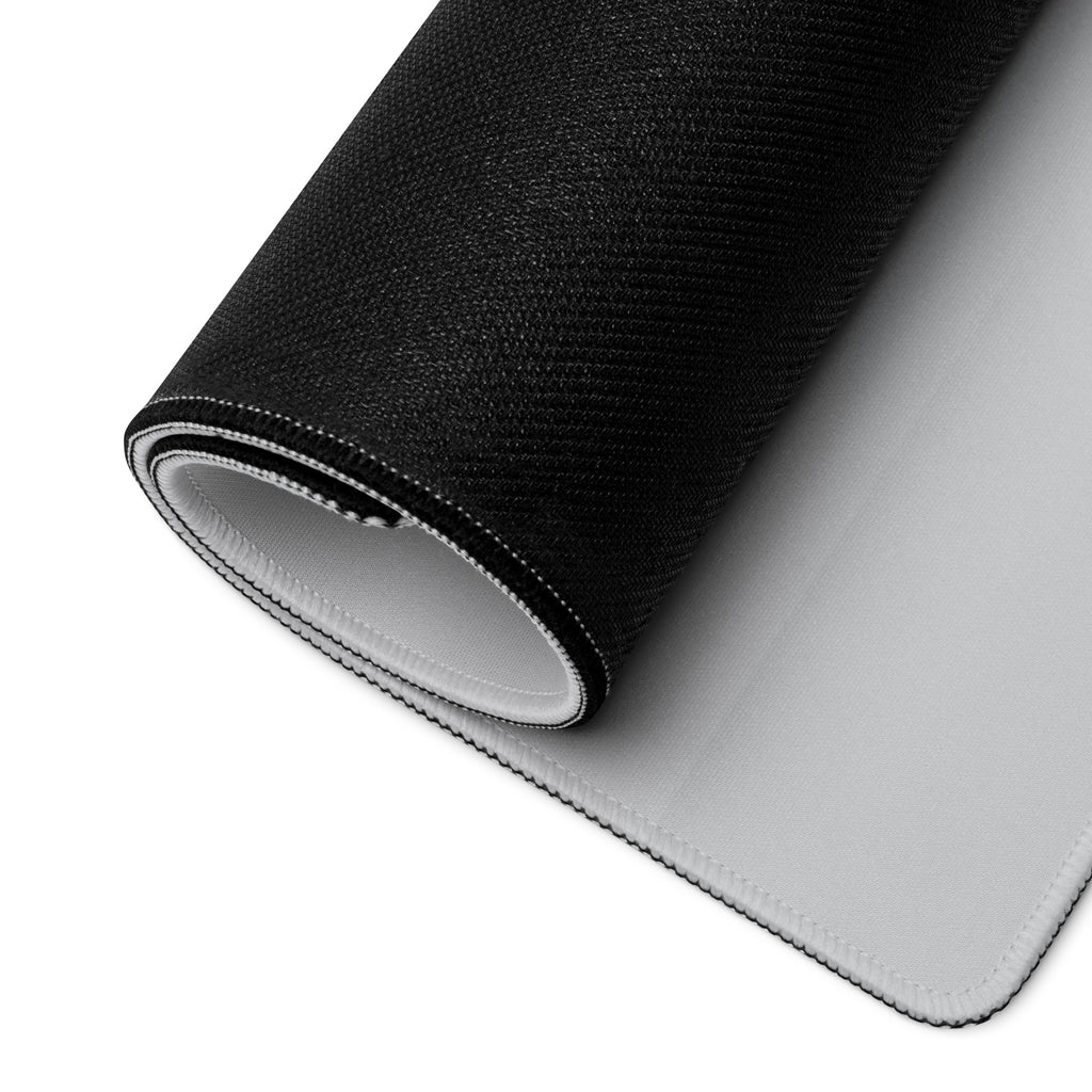 Two textured mouse pads, one black and one beige, on a white background.