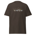 Brown t-shirt with horse graphic on a white background