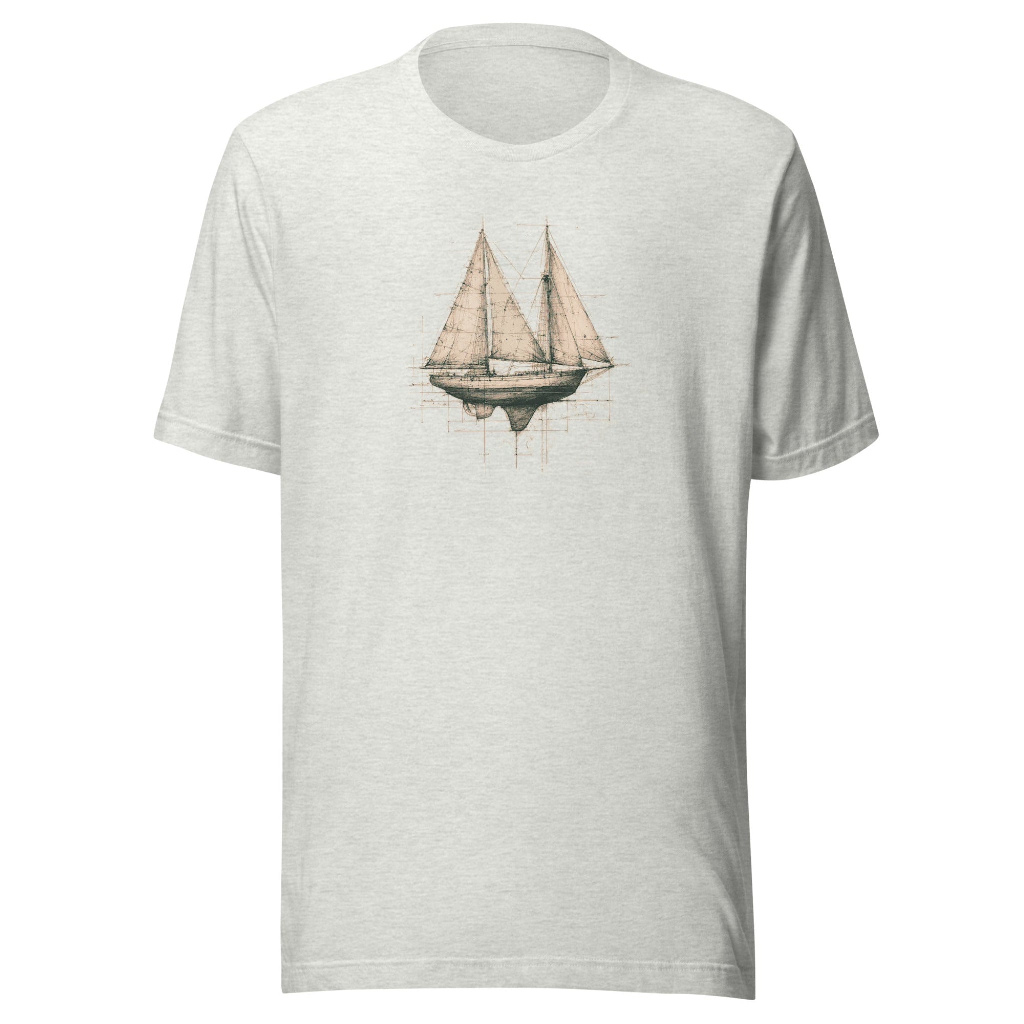 Light Gray t-shirt with a sailboat graphic on a white background.