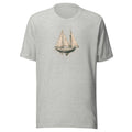 Gray t-shirt with a sailboat graphic on a white background.