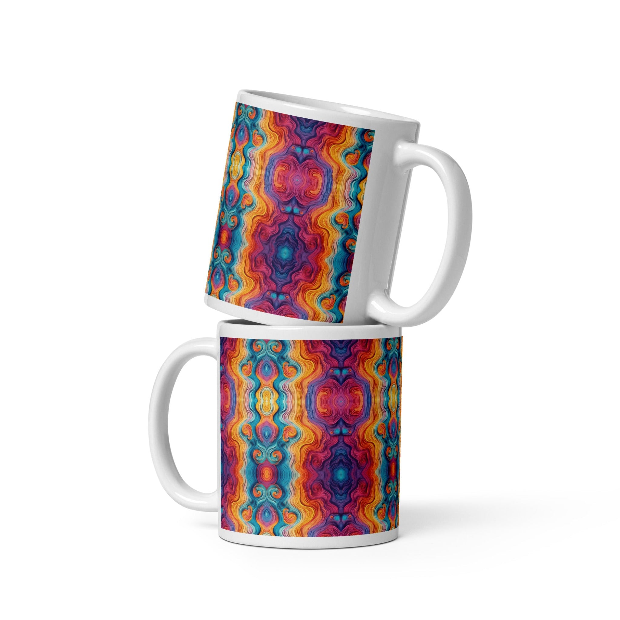 Set of Multicolored Ceramic Coffee/Tea Cups.