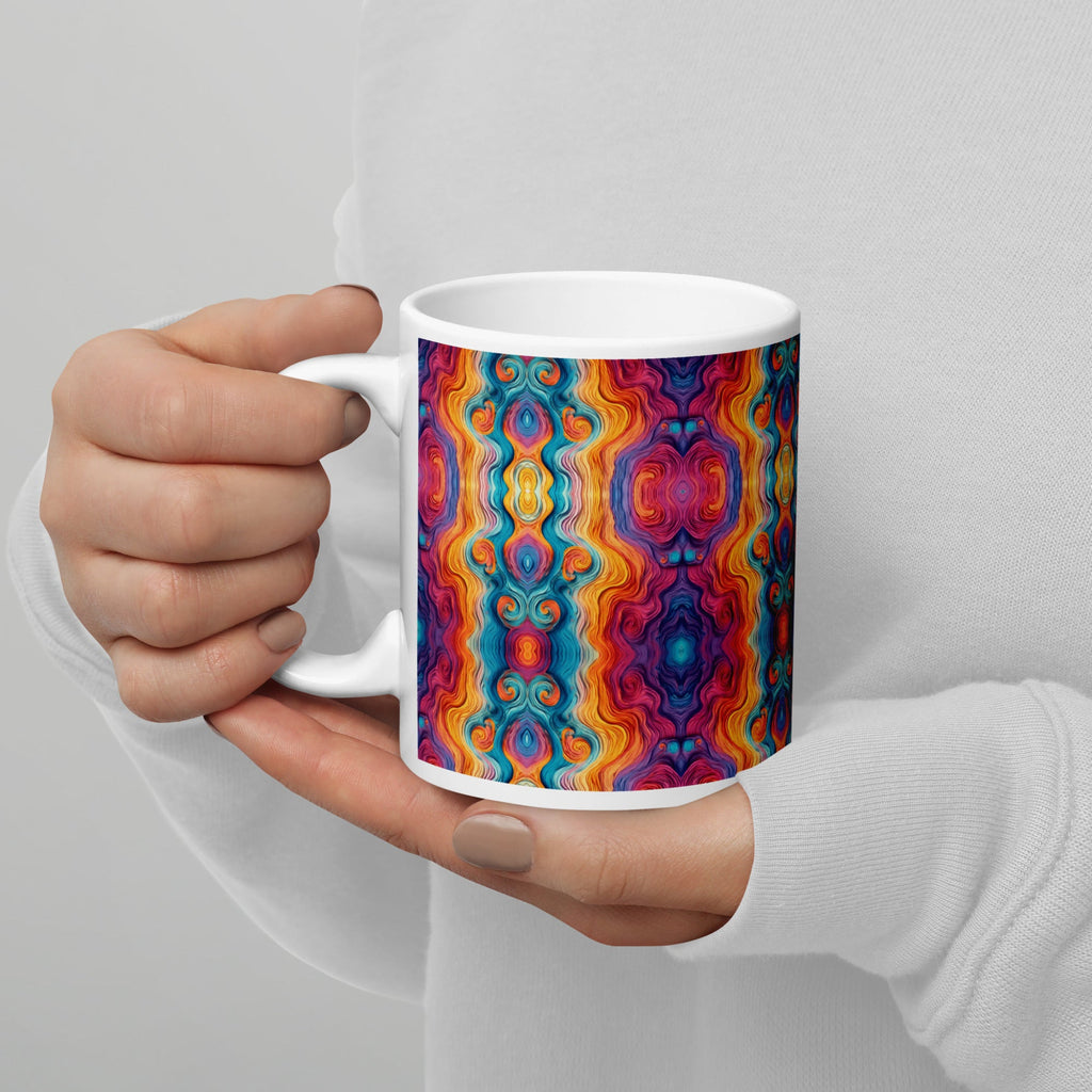  a multicolored ceramic coffee mug