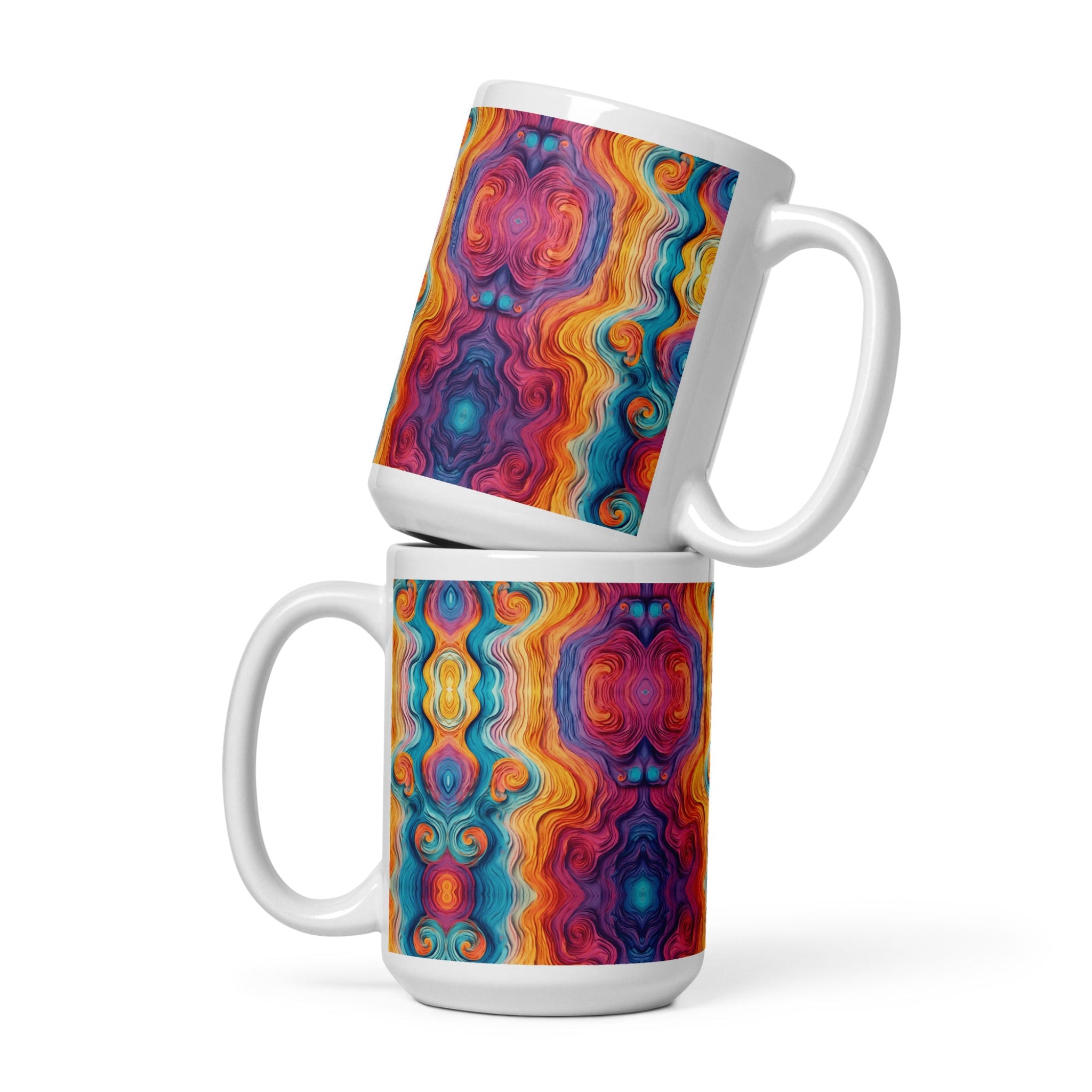 Set of Multicolored Ceramic Coffee/Tea Cups.