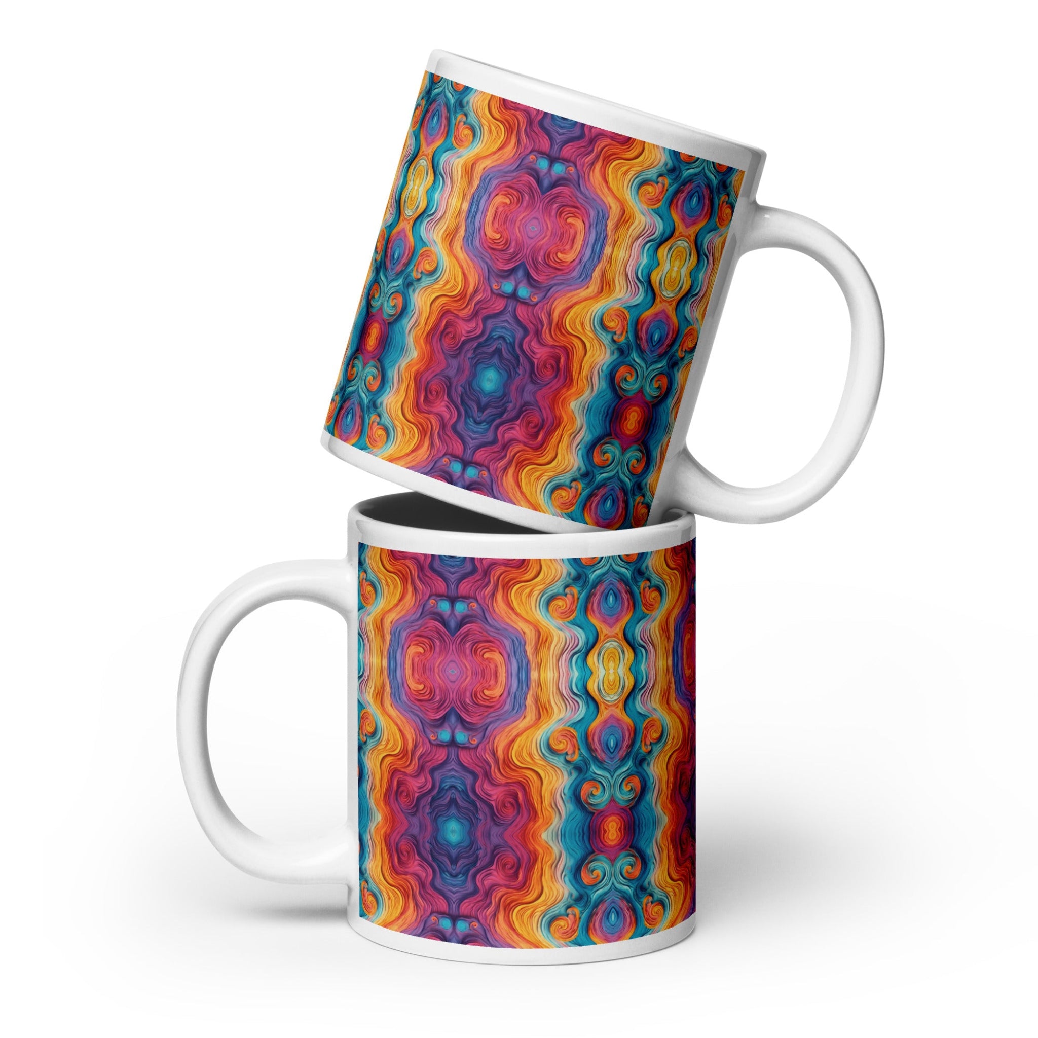 Set of Multicolored Ceramic Coffee/Tea Cups.