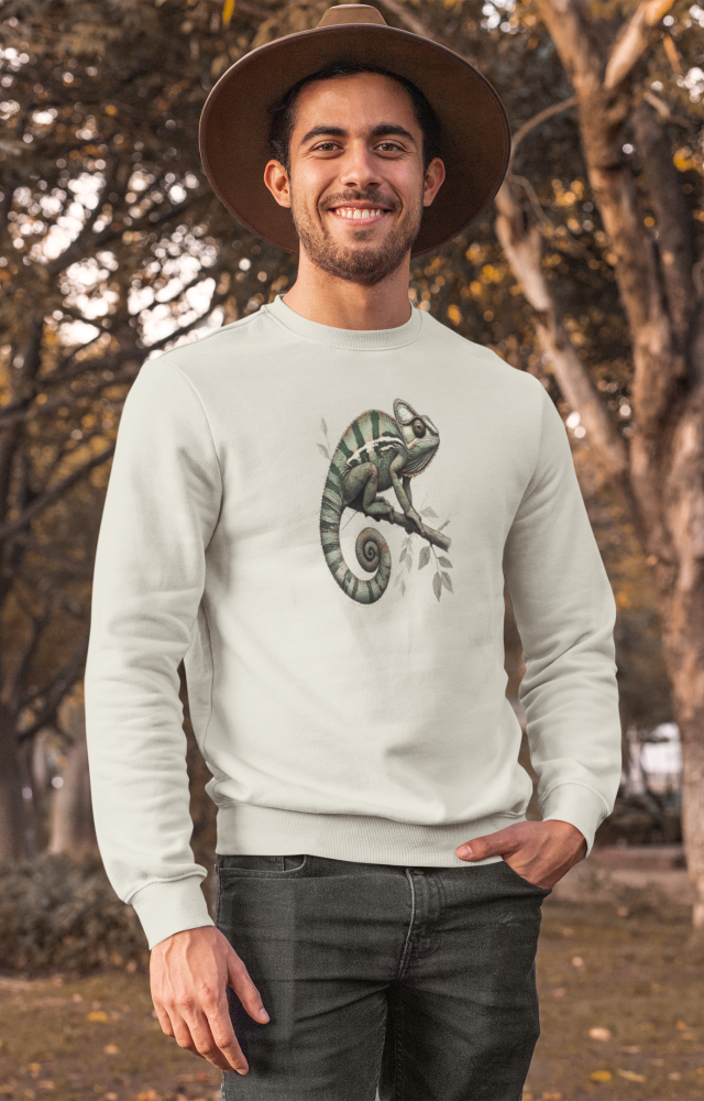 "Vibrant Veiled Chameleon" - Pullover Sweatshirt