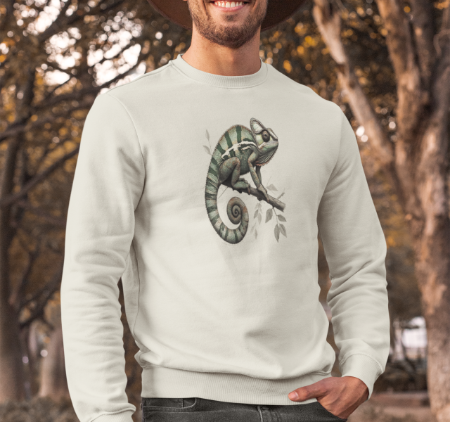 "Vibrant Veiled Chameleon" - Pullover Sweatshirt