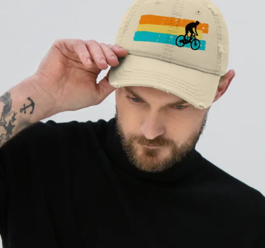 "Cycle Rider" - Distressed Dad Hat
